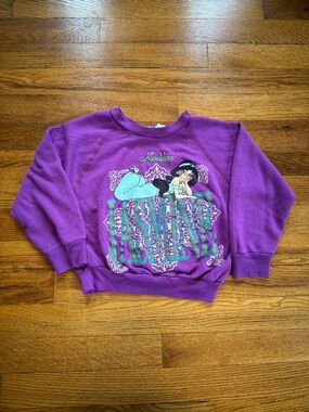 Vintage 90s Aladdin Jasmine Princess Sweatshirt, Kids Youth 5/6, Disney Cute